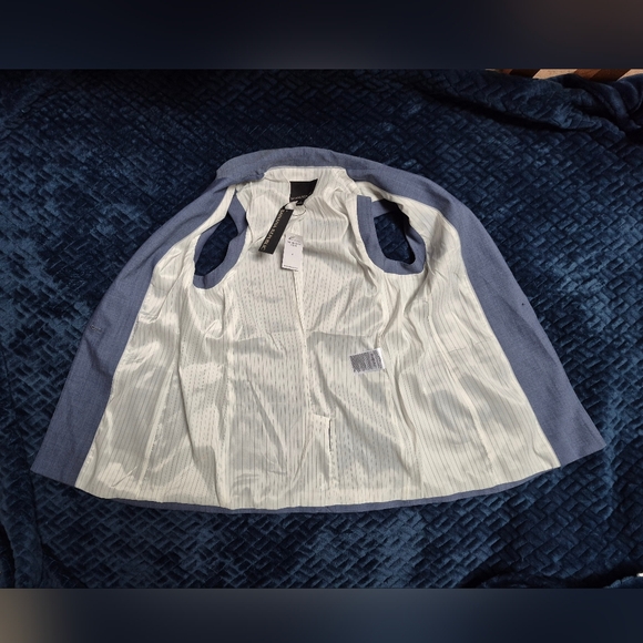 Banana Republic Chambray Lightweight Wool Vest In Spa Blue Size 4, New With Tags - Picture 15 of 16